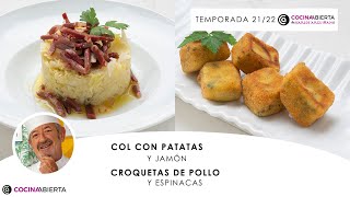 CROQUETAS de POLLO y espinacas 🍽️ y COL con patatas ¡Delicioso 🤭Cocina Abierta de Karlos Arguiñano [upl. by Cathleen]