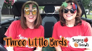 Makaton CarPark Karaoke  THREE LITTLE BIRDS  Singing Hands [upl. by Nezah]