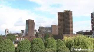 Twin tower blocks demolished in West Midlands UK [upl. by Specht]