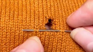 💯👍Magical Way to Repair a Hole in a Knitted Sweater [upl. by Adahs]