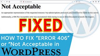 How to Fix 406 or Not Acceptable Error Using htaccess in cPanel [upl. by Lateh861]