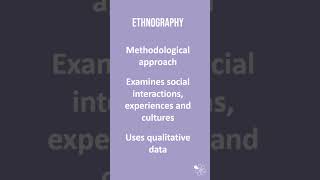 Ethnography  60 Second Sociology [upl. by Tabbie164]