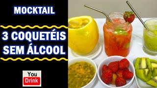 Coquetéis sem álcool  3 Receitas  Como fazer Mocktail [upl. by Nonek124]