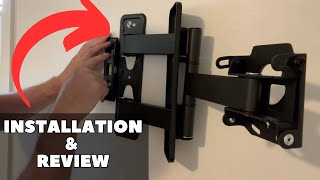 Review And Installation Of Amazon Basics Full Motion Articulating TV Monitor Wall Mount [upl. by Eatnohs]