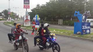 Joshua Kipkorir leading at the 2019 Lagos Marathon [upl. by Elkraps]