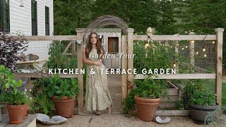 Kitchen Garden amp Terrace Garden Tour Gardening on a Hillside [upl. by Arriat]