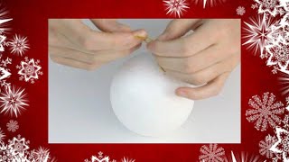 DIY  Christmas Ornament with Styrofoam Ball  Easy Christmas Crafts [upl. by Anauqahc]