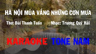 Hà Nội Mùa Vắng Những Cơn Mưa  Karaoke Tone Nam  Guitar [upl. by Faden55]