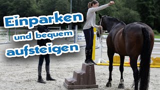 Pferd einparken an die Aufstiegshilfe  Sicher und schonend aufsteigen mit jedem Pferd trainieren [upl. by Dyanne]