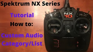 Spektrum NX Setup Custom Audio Category  List NX6NX8NX10 [upl. by Drarig]