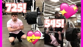 Recordbreaking 17yearold Valentines Day bench press [upl. by Nimoynib566]