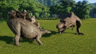 StegosaurusFully Modified VS All Carnivores  Jurassic World Evolution [upl. by Itnava]