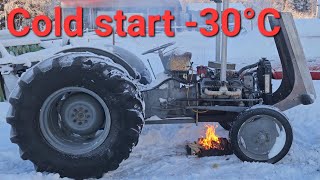 Ferguson te20 V8 tractor extreme cold start 30 [upl. by Amari]