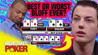 Tom Dwan vs Phil Ivey CRAZY BLUFF  High Stakes Poker [upl. by Iphigeniah]