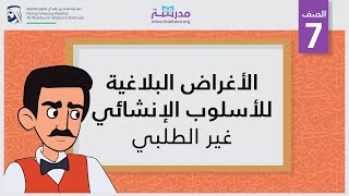 الأغراض البلاغية للأسلوب الإنشائي  غير الطلبي  الصف السابع [upl. by Piks]