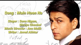 Kiska Hai Ye Tumko Intezar Lyrics  Main Hoon Na Title Song [upl. by Bradeord]