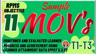 Sample MOVs for RPMS Objective 11 Monitor amp Evaluate Learner Progress amp Achievement [upl. by Dnyletak]