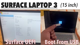 Microsoft Surface Laptop 3 1873 15” How To Enter BIOS UEFI amp Boot From USB [upl. by Shapiro402]