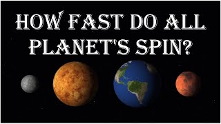 How Fast Do All The Planets Spin [upl. by Rasec]