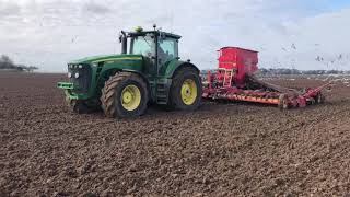 John Deere 8530 Sweet Sound Vaderstad 8m Drill [upl. by Aivin]