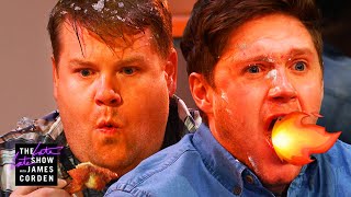 Niall Horan amp James Corden Take On HOT Wings [upl. by Attenaz515]