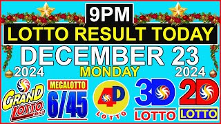 Lotto Result Today 9pm December 23 2024 PCSO [upl. by Twila]