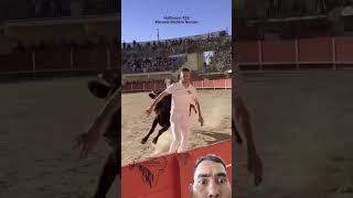 The rampaging bull destroyed the fence 😱😱😱 matador bullfight bull [upl. by Hannavas212]