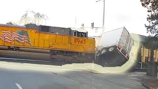 Train Collides With Trucks Trailer [upl. by Viv]