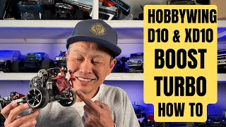 Hobbywing D10 motor and XD10 esc  configuring Boost and Turbo for best rc drift motor combo [upl. by Natloz]