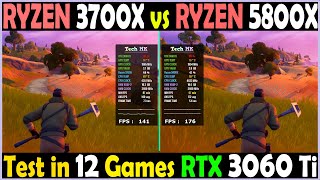 Ryzen 7 5800X vs Ryzen 7 3700X  RTX 3060 Ti  Test in 12 Games at 1080p  Tech MK [upl. by Hemingway]