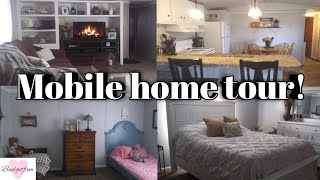 Mobile home tour  single wide Before and after renovations 2019 [upl. by Nwahsel227]