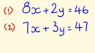 Simultaneous Equations  Example to solve 3 [upl. by Erminna]