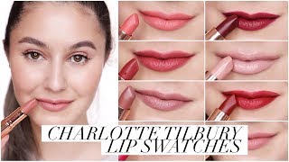 Charlotte Tilbury Lipstick Collection amp Swatches 💋  Karima McKimmie [upl. by Zeb]