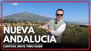 Drivethrough Guide to Nueva Andalucia Marbella with Sean Woolley  CARPOOL COSTA [upl. by Rawdan]