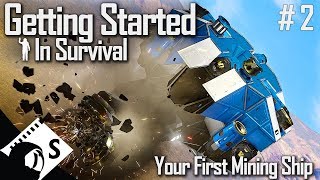 Your First Mining Ship  Getting Started in Space Engineers 2 Survival Tutorial Series [upl. by Whang80]