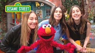 Sesame Street Elmo Sings ABC Song with HAIM and Friends [upl. by Lednor]