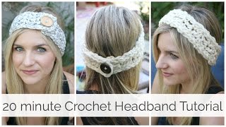 How to Crochet a Headband in 20 minutes Tutorial [upl. by Etnaed333]