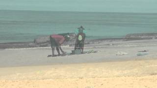 Beira Mozambique  beautiful beach and campsite at the Indian Ocean [upl. by Nrobyalc]