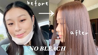 quarantings dyeing my virgin black hair ➜ light brown  NO BLEACH [upl. by Etnahc]