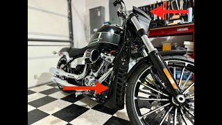 Headlight Fairing and Chin Spoiler Install on 2023 Harley Davidson Breakout [upl. by Nwahsram]