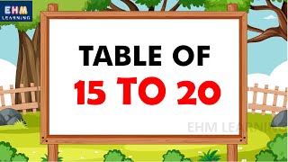 Table 15 to 20  Times table 15 to 20  Multiplication Tables 15 to 20  learn online  EHM Learning [upl. by Gridley]