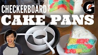 CHECKERBOARD Pan TEST Gatorade Cake Recipe  Does it Work [upl. by Milford70]