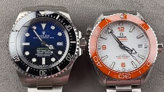 Rolex Vs Omega Rolex Sea Dweller vs Omega Seamaster Planet Ocean Dive Watch Comparison Test [upl. by Honna]