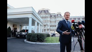 Premier Donald Tusk  podczas wypowiedzi dla mediów po spotkaniu z Prezydentem Joe Bidenem [upl. by Tombaugh]