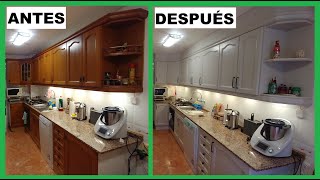 COMO PINTAR ARMARIOS MUEBLES DE COCINA SIN LIJAR HOW TO PAINT KITCHEN CABINETS WITHOUT SANDING [upl. by Najram210]