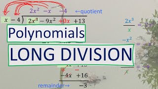 Long division of polynomials [upl. by Girhiny]