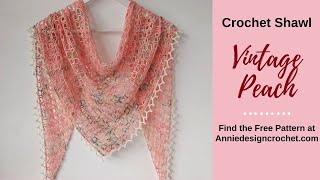 One Skein Crochet Triangle Shawl Vintage Peach [upl. by Rollet]