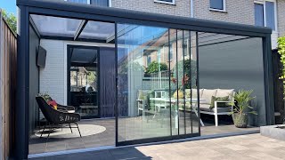 🔒 SLOTSYSTEEM Glazenschuifdeuren  VERANDA TERRASOVERKAPPING [upl. by Ynnhoj]