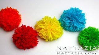 HOW to MAKE a POM POM  DIY Tutorial for Yarn Pom Poms [upl. by Gabel]