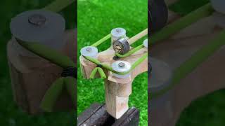 Handcraft a hand wooden crossbow  Craft Idea  DIY [upl. by Guinn]